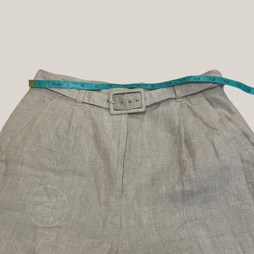 & Other Stories Linen Blend Belted Pants | Size 4 Tailored Beige NWOT, New